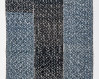 Antigua manta de boda índigo pared colgante Laos