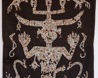 Falda Tubular Ceremonial Lau Hiamba Wuti Kau vintage de East Sumba, Indonesia