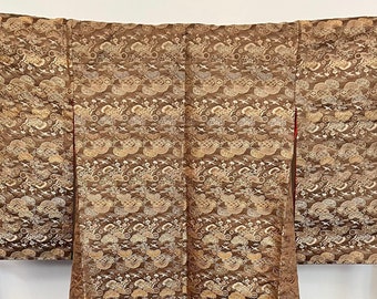 Kimono de boda antiguo japonés Uchikake Obi Brocado de seda