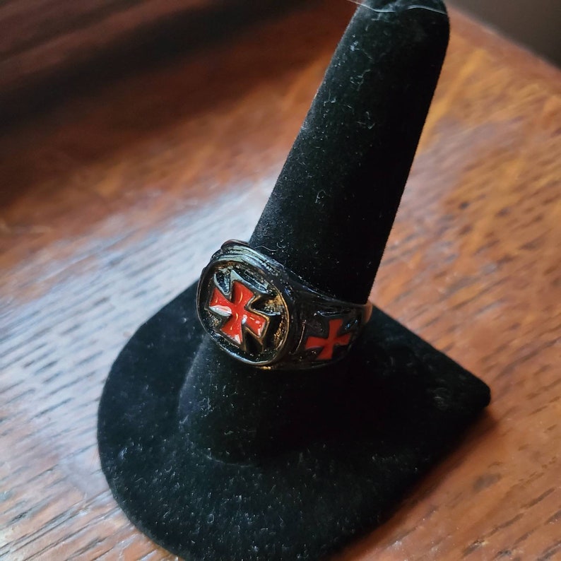 Black Warrior ring red templar cross martyrdom