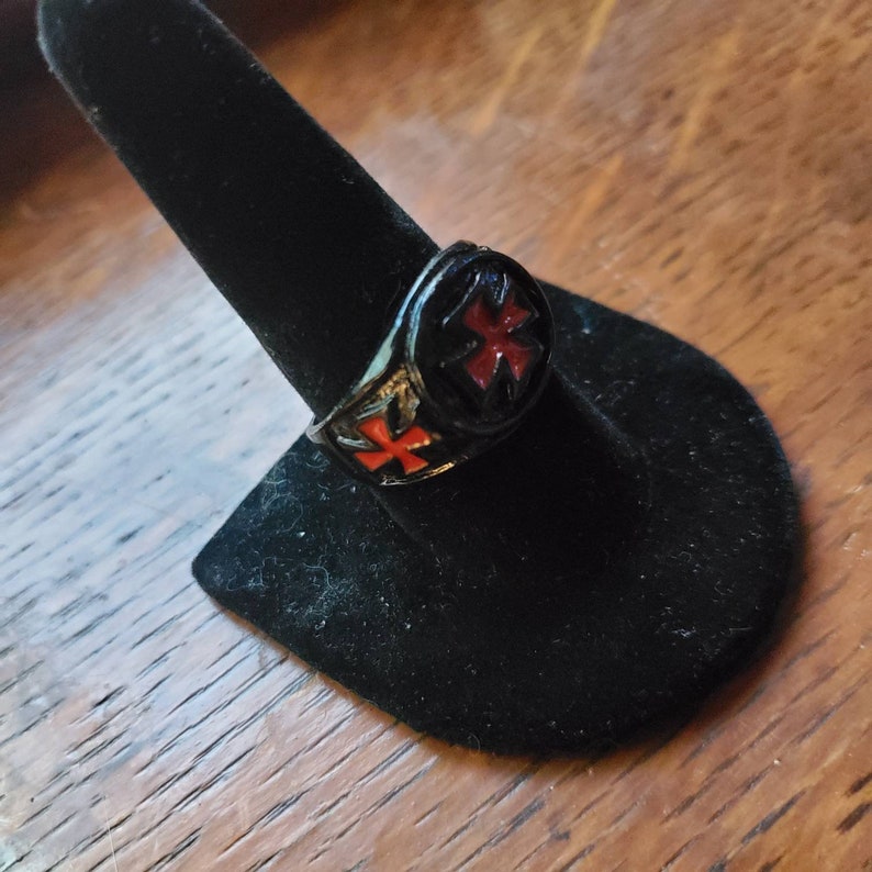 Black Warrior ring red templar cross martyrdom