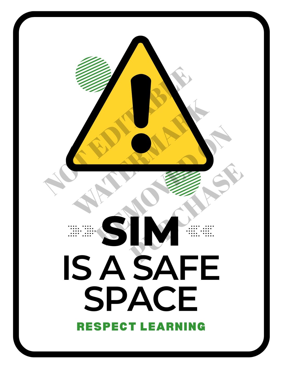 Simulation Lab Safe Space Sign | Nursing School Printable | 8.5x11 ...