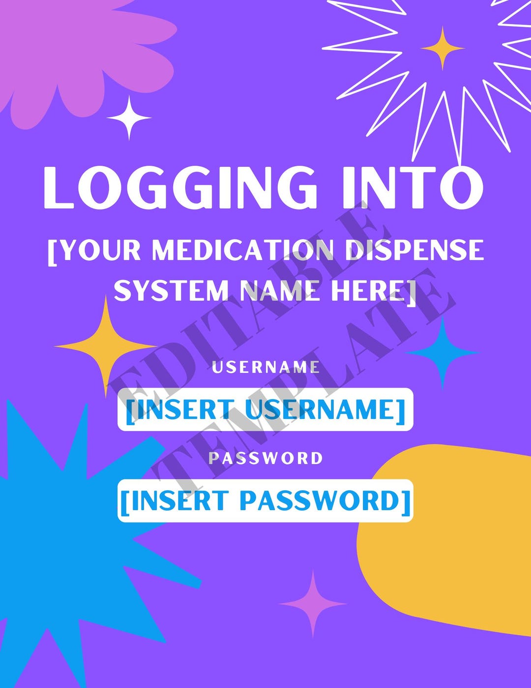 Editable Simulation Lab Login Sign | Nursing Lab Canva Template ...