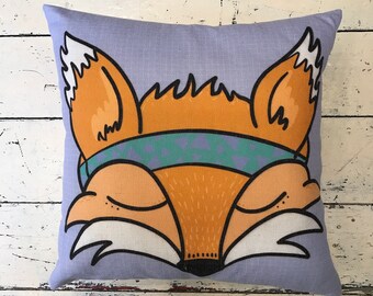 Purple Fox Cushion Cover