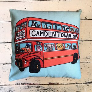 Wild Animals Camden London Bus Cushion Cover