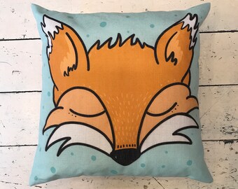 Mint Green Fox Cushion Cover