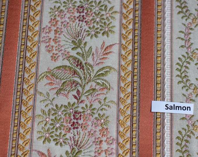 Lisere Fabric Upholstery/Drapery, Lisere Salmon Stripe Fabric, Luxure woven Jacquard, For Upholstery, Bedding, Drapery, Wallcovering,