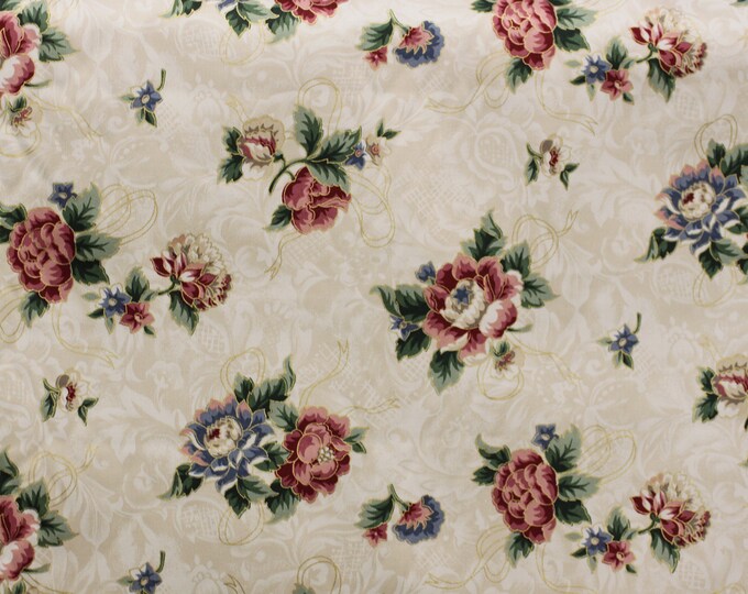Fabric Floral Print, By Swavelle Mill Creek, For Drapery, Bedding, Upholstery, Slip cover, Hand Bags, Valance,