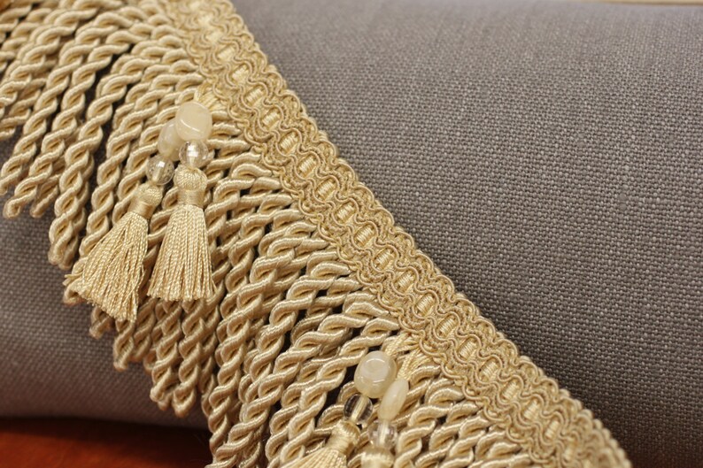 Trim Bullion Fringe Tassel w/beads 4 long Light Gold Etsy