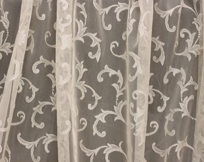 Lace Drapery Fabric, Paisley Lace fabric, White/Ivory/ Champagne, For Drapery, Dress, Home decor, 54" Wide,