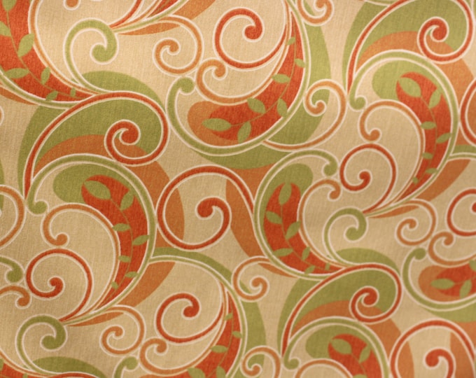 FABRIC Outdoor Fabric, Barclay/Terracy - Hony, by Swavelle Mill Creek Paisley fabric, For Indoor outdoor, For Upholstery, Cushions, Drapery,