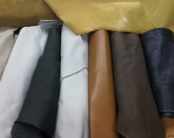 LEATHER SCRAP 3 Lb of Bigger pc/ cut off /all colors,