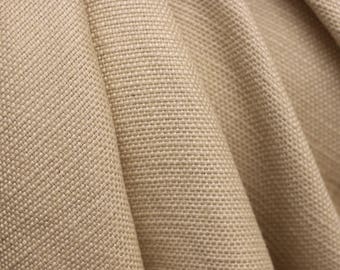 Solid Fabric Canvas basket weave, Linen Look, Tan Color , For Drapery, Bedding, Slip Cover, Dress, Wedding decorating, fabric by the yd,
