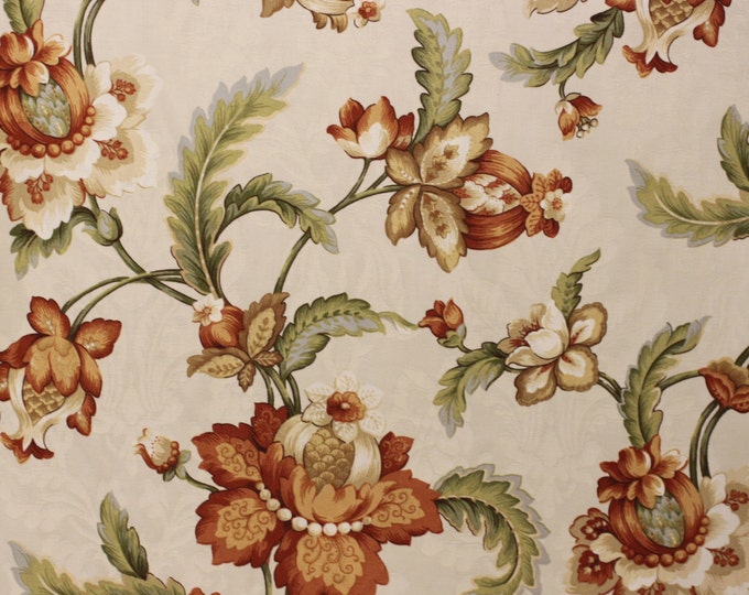 FABRIC Floral Cotton Print, Fenimore By Swavelle Mill Creek, For Drapery, Betting, Dress, Decor, Pillows, By the yd,