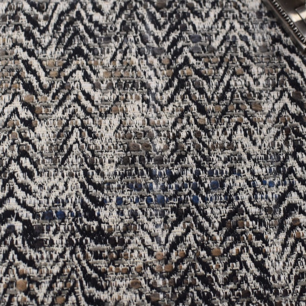 Holly Hunt Fabric Herringbone Tweed Navy & Taupe 3827/01, Use for Upholstery, Drapery, Pillows, Cushions,