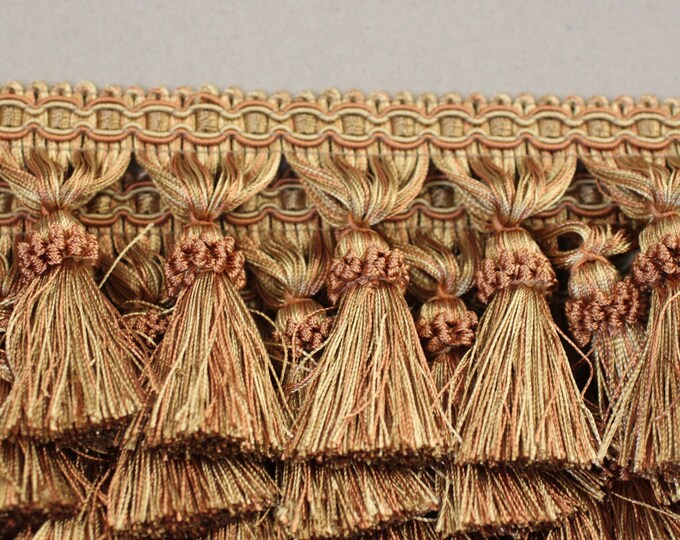 Tassel Fringe, 1744 Amber By Trend, Connoisseur Collection, For Drapery, Upholstery, Bedding, Pillows, Home Decor, 3.5" long, 100% polyester