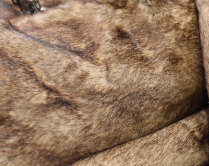 Faux Fur in Bronze color, For Upholstery, Drapery, Bedding, Dress, Pillows, Min 2 yds,
