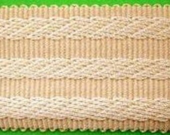 Braid extra wide flat trim, 1 3/4" wide, 100% rayon, washable. Wrights color code 355, Cream color with warm undertones, For Drapery, Uph,