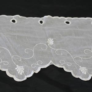 Cafe lace valance Ivory, 12&quot; or 24&quot; Long, Ready & easy to install,