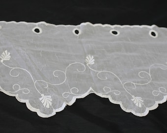 Cafe lace valance Ivory, 12" or 24" Long, Ready & easy to install,