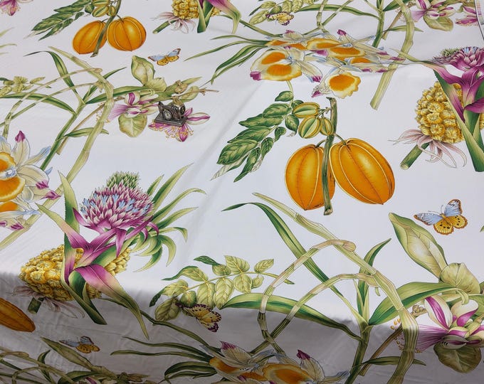 9 yds Lee Jofa BORNEO,  100% Cotton Floral, Exotic Plants, Tropical Pattern , For Drapery, Betting, Dress, Decor, Pillows,