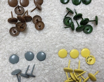 Upholstery Decorative NAIL HEADS vintage colored, yellow, green, gray, brown, 100 PCs per pk, Use for Chair, Sofas, Headboard,
