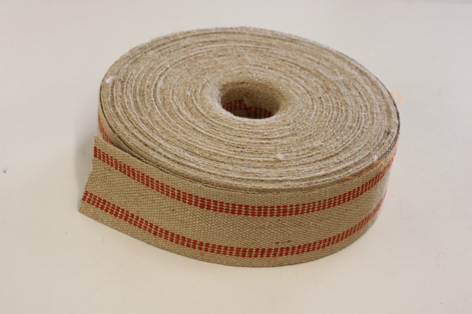 Upholstery Webbing Jute Black Stripe 3.5 Width, 9 lb Heavy Grade, 5 Yards