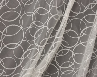 Lace Drapery Fabric, Rounders White Or Ivory, Circle Lace fabric, For Drapery, Dress, Home decor, 54" Wide,