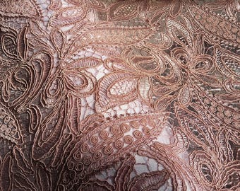 Lace fabric, Heavy Lace, White or Ivory for Wedding, Drapery, Tablecloths, Decor,  Dress, Bedding