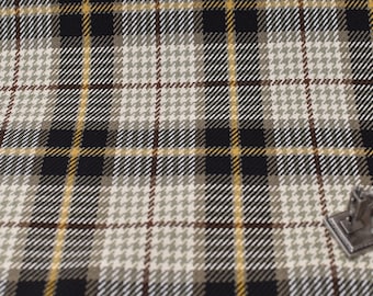 Plaid Fabric, Traditional houndstooth menswear plaid fabric, For Upholstery, Drapery, Betting, Dress, Decor, Pillows, By the yd,