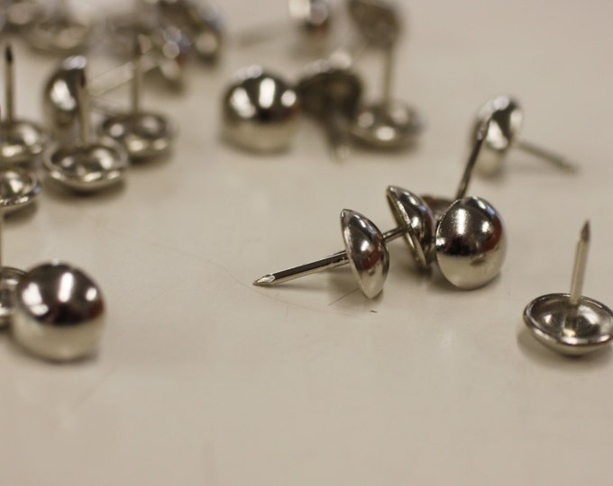 Upholstery Decorative NAIL HEADS Nickle Plated Finish, 1/2" Diameter, 100 PCs per pk, Use for Chair, Sofas, Headboard,