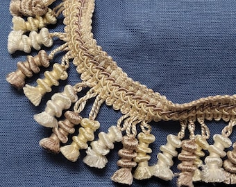Tassel fringe white/ivory/beige, 2"+ H approx,