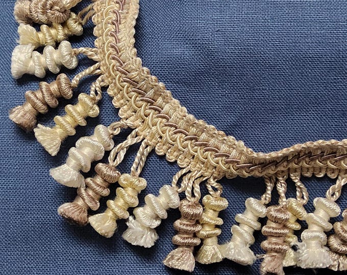Tassel fringe white/ivory/beige, 2"+ H approx,