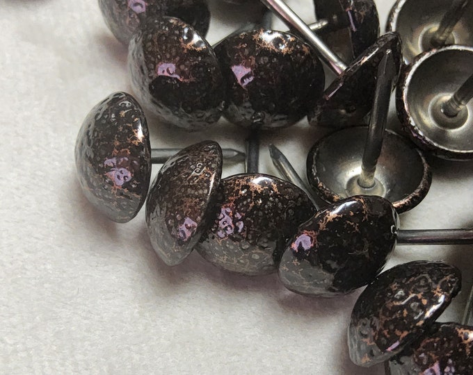 Upholstery Decorative NAIL HEADS Hammered Bronz/Black Finish, 1/2" Diameter, 100 PCs per pk, Use for Chair, Sofas, Headboard,