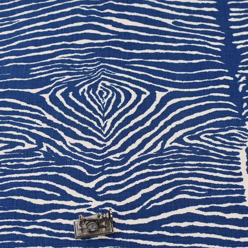 Brunschwig & Fils Fabric BR-79168 LE ZEBRE 5 Indigo, Linen Fabric, shops Use for Upholstery, Drapery, pillows,