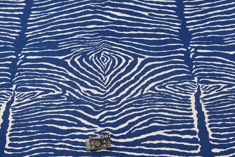 Brunschwig & Fils Fabric BR-79168 LE ZEBRE 5 Indigo, Linen Fabric, shops Use for Upholstery, Drapery, pillows,