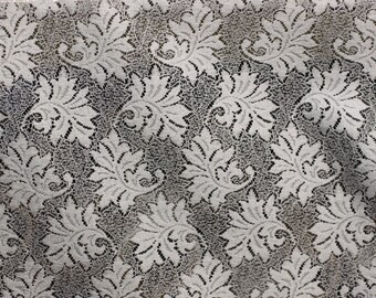 LACE Jeny Lace, Ivory or white, Drapery Fabric, Paisley Lace fabric, For Drapery, Tablecloth, Dress, Home decor, 54" Wide,
