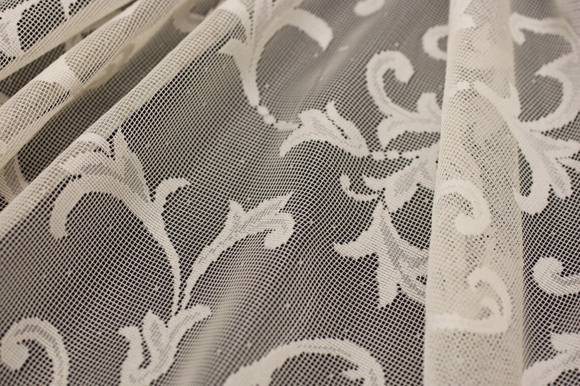 Lace Drapery Fabric Paisley Lace Fabric White/ivory/ Etsy