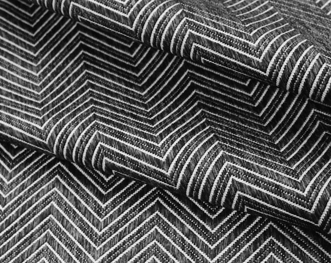 indoor outdoor Chevron fabric, Mokum Madura Ebony 11455 882 by Mokum James Dunlop Textiles. For Upholstery, Drapery, Bedding, Pillows,