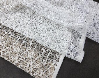 Lace Fabric, White/Ivory/Blush , For Drapery, Dress, Home decor, 54" Wide,