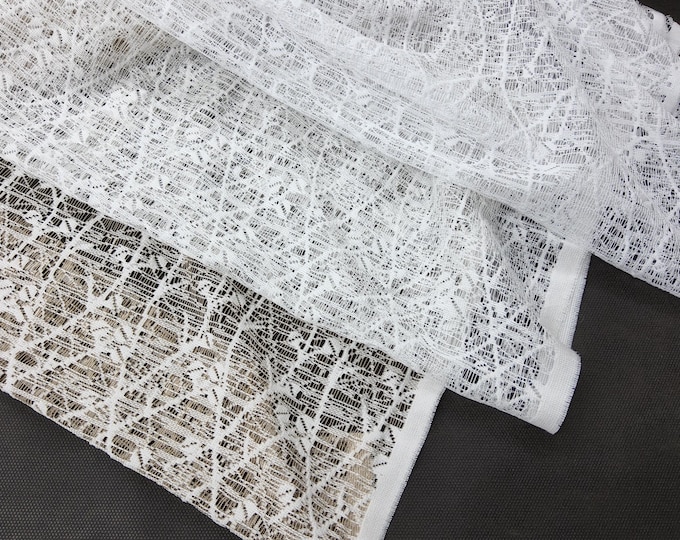 Lace Fabric, White/Ivory/Blush , For Drapery, Dress, Home decor, 54" Wide,