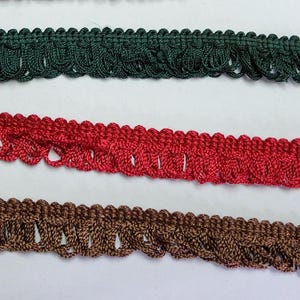 Vintage Loop Fringe by Conso Trim, color Navy, Red, Brown 1" Loop Fringe,  For Drapery, Upholstery, Pillows, Lamp Shade,