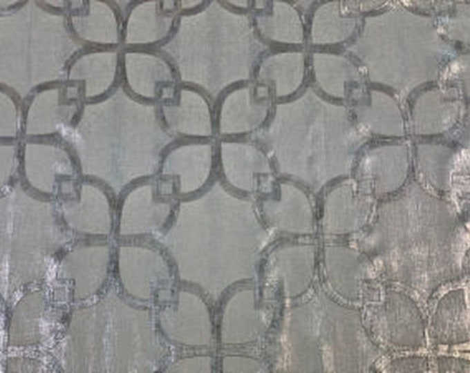 Norbar Fabric Venture Somerset, Embroidered, 5 yds min, Use for Drapery, Bedding, Pillows, Home Decor,