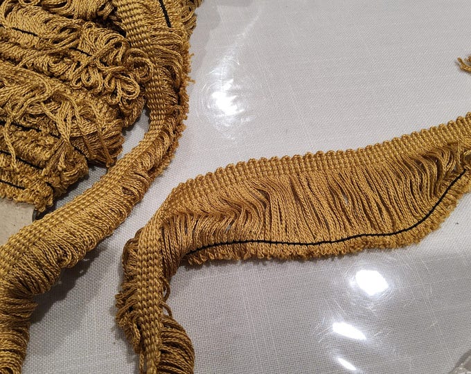 Vintage gold Bullion Fringe by Conso Trim, 2" chinette Bullion fringe,  for Drapery, Upholstery,