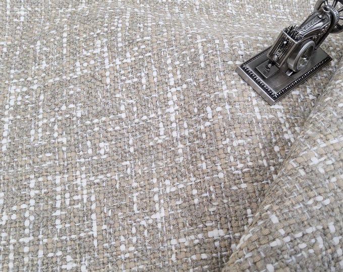 Dedar Fabric Hurluberlu Sabbia 002 Irregular macro tweed 00T2401500002 By DEDAR, 54" wide, Good For Upholstery, Drapery, Bedding, Dress,
