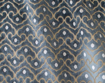 Velvet fabric PETITE FLEUR ANTHRACITE 69-4 by Fret, Cut Velvet, 54" wide, Good For Upholstery, Drapery, Bedding, Dress,