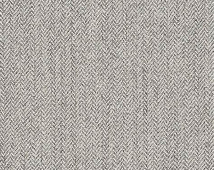 Geiger Textiles Herringbone fabric, Resca Fog 1AW01 Fog, Use for Upholstery, Drapery, Pillows, Cushions,