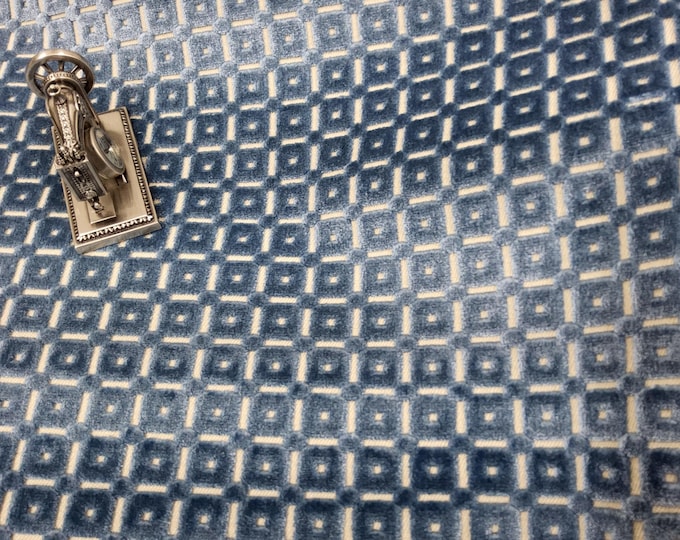 Brunschwig & Fils Fabric Savanne Velvet Blue Cevennes 8018110.5., For Upholstery, Drapery, Bedding, Pillows, Handbags,