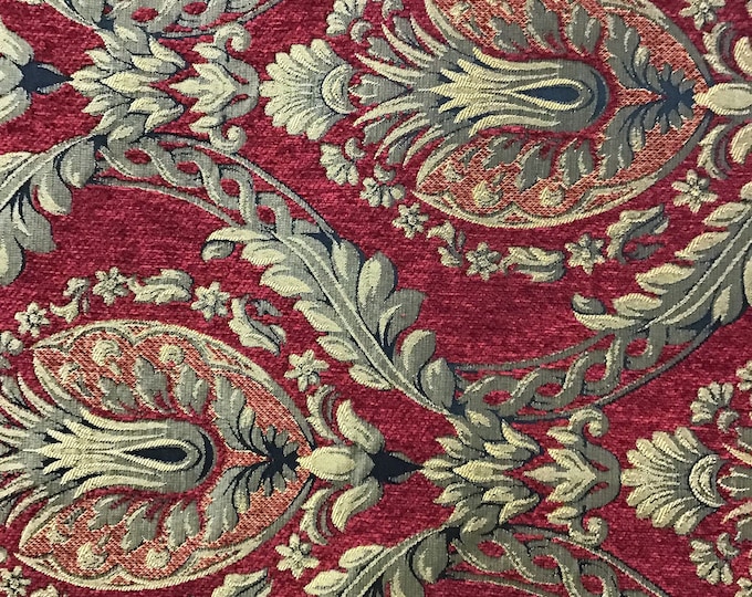 Fabric M5820R Garnet For Upholstery, Cushions, Pilows, Bedding, 54" wide, sold by yd,