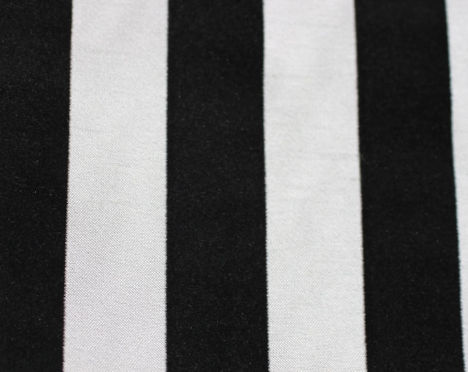 Fabric Black & white stripe Velvet fabric, For upholstery, Cushion, Drapery, Bedding, Slip Cover,